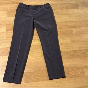 LARRY LEVINE Women Career Dress Pants Stretch Heather Brown Straight Leg Size 6